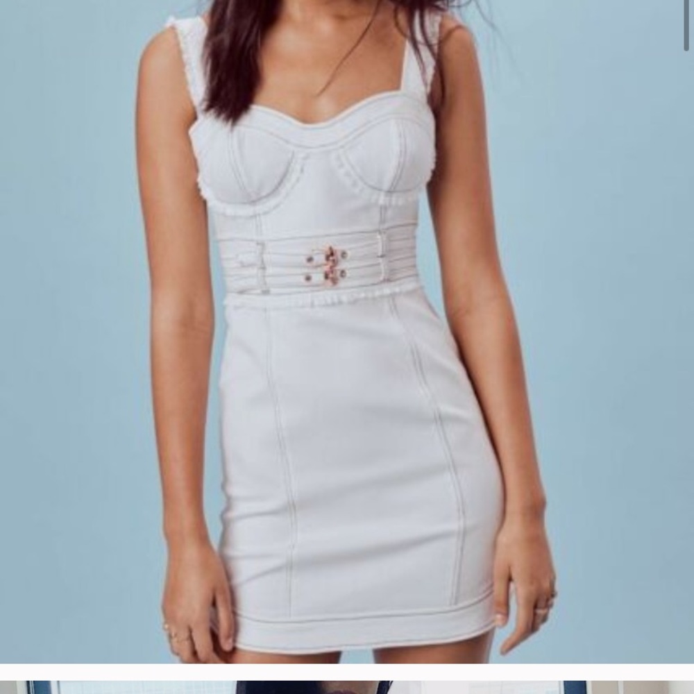 For Love and Lemon's White Denim Dress XS
